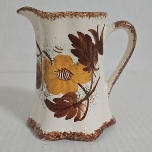 Vintage Hand Painted Large Cash Family Blue Ridge Pottery Floral Pitcher